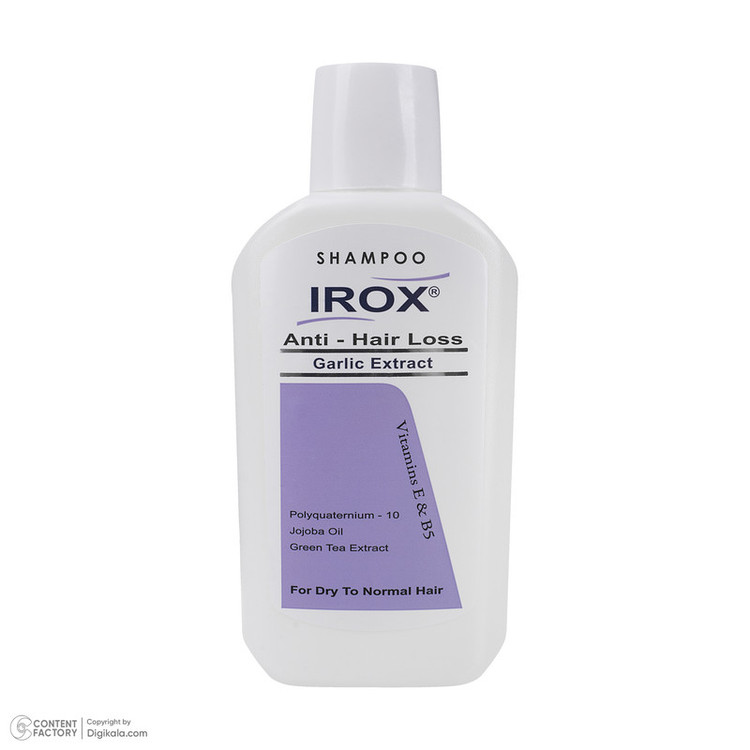 شامپو مو ایروکس مدل Anti Hair Loss با عصاره سیر، تقویتکننده و ضد ریزش، مناسب موهای خشک و معمولی، حجم 200 میلیلیتر