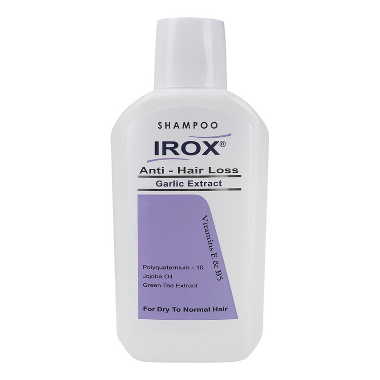 شامپو مو ایروکس مدل Anti Hair Loss با عصاره سیر، تقویتکننده و ضد ریزش، مناسب موهای خشک و معمولی، حجم 200 میلیلیتر