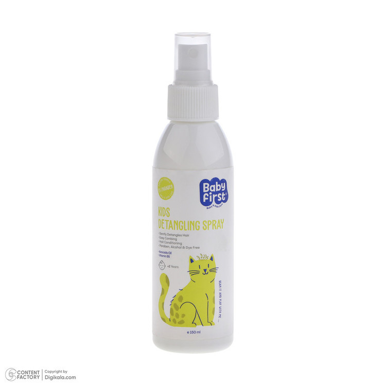 اسپری نرم کننده مو کودک بیبی فرست مدل Detangling حجم 150 میلی لیتر